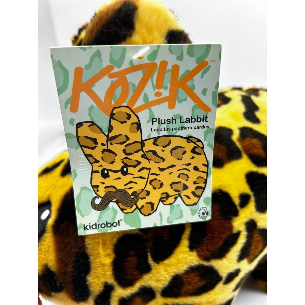 Kozik x Kidrobot Leopard Print  Labbit with Mustache 10" Plush Stuffed Animal 20 - Picture 3 of 10